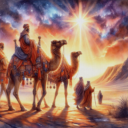 Camel And Traveler - 11CT Stamped Cross Stitch 40*40CM