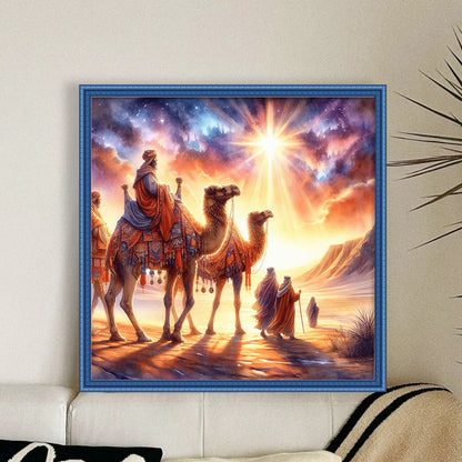 Camel And Traveler - 11CT Stamped Cross Stitch 40*40CM