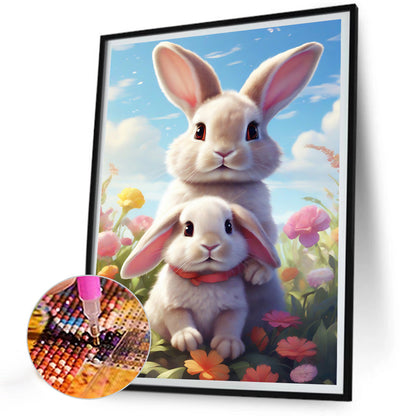 Garden Rabbit - Full Round Drill Diamond Painting 30*40CM