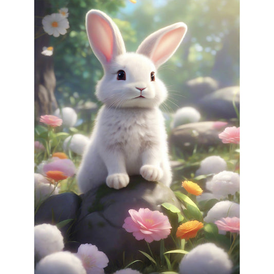 Garden Rabbit - Full Round Drill Diamond Painting 30*40CM