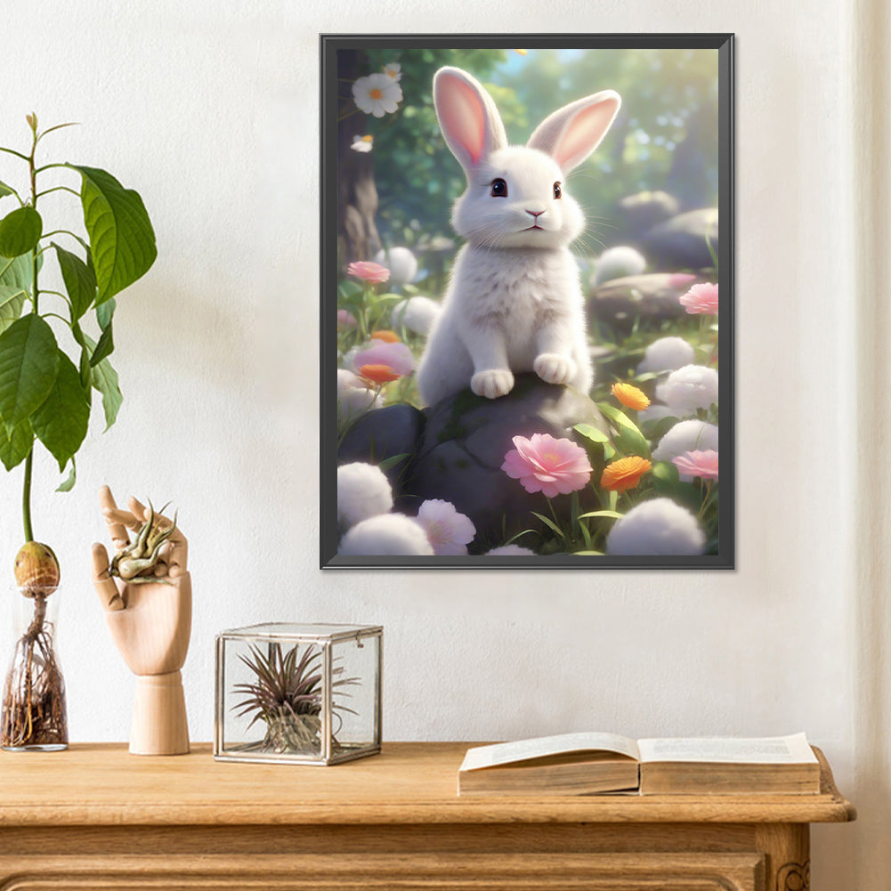 Garden Rabbit - Full Round Drill Diamond Painting 30*40CM