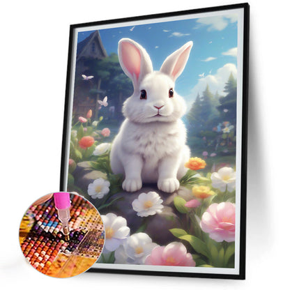 Garden Rabbit - Full Round Drill Diamond Painting 30*40CM