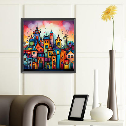 Street House - Full Round Drill Diamond Painting 40*40CM