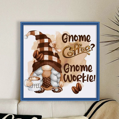 Coffee Gnome - 11CT Counted Cross Stitch 40*40CM