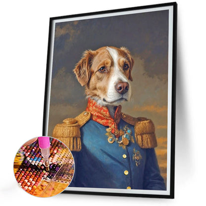 Handsome Western Cowboy Puppy - Full Round Drill Diamond Painting 30*40CM