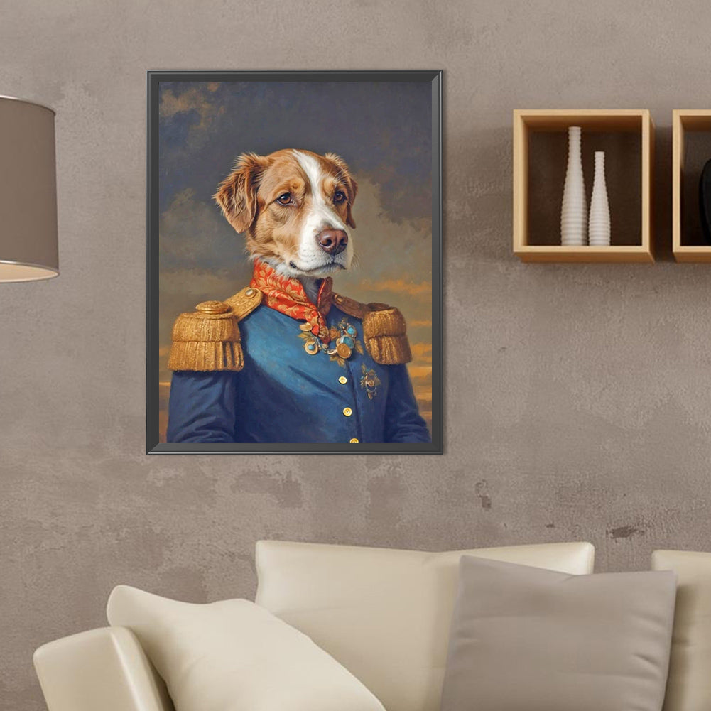 Handsome Western Cowboy Puppy - Full Round Drill Diamond Painting 30*40CM