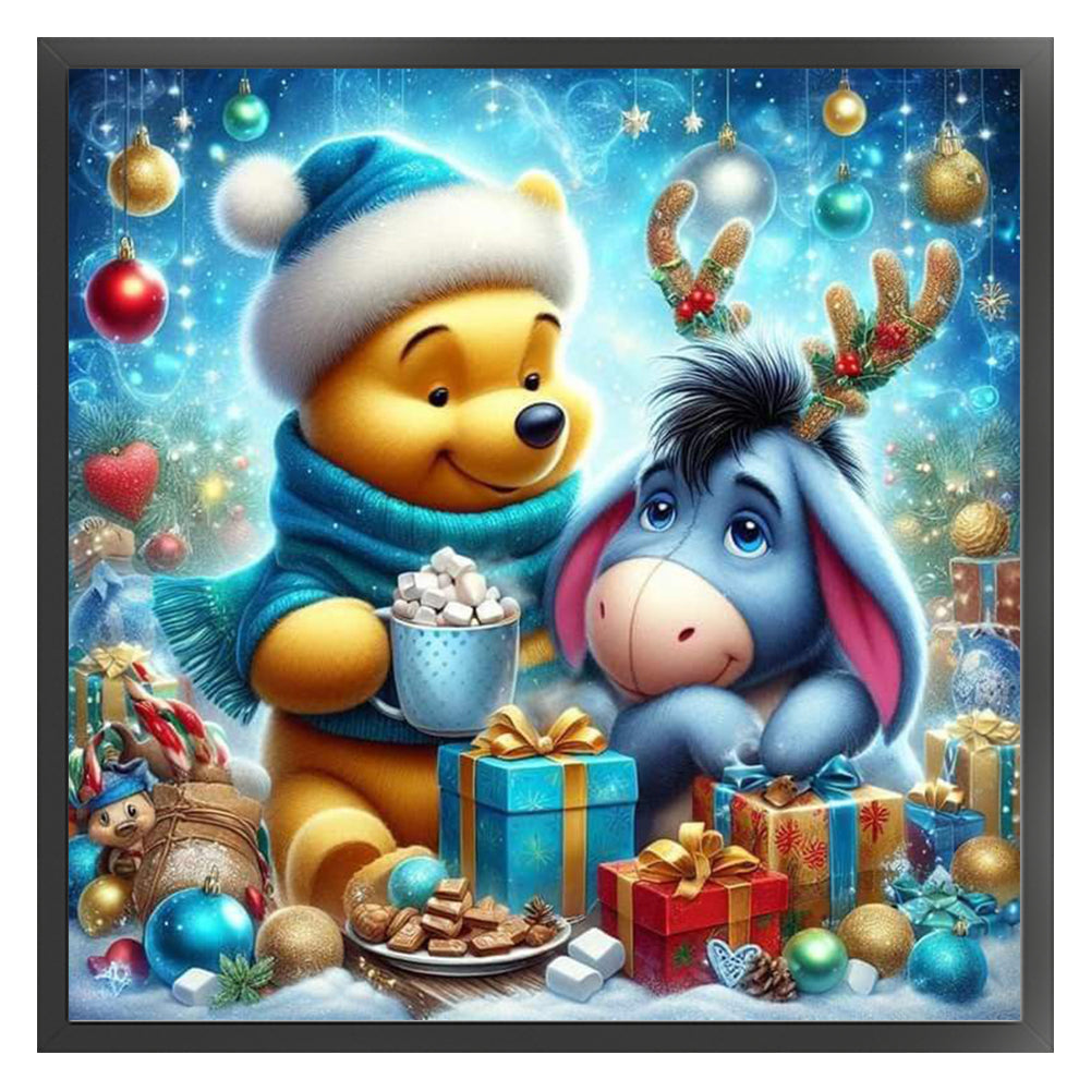 Winnie The Pooh And Eeyore In Winter - 11CT Stamped Cross Stitch 40*40CM