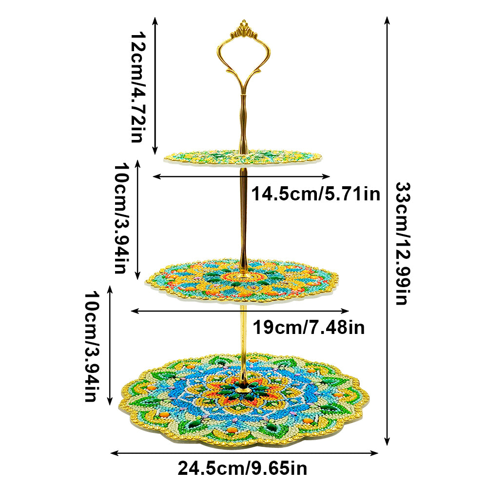 3-Tiered Diamond Painting Serving Tray for Coffee Table Serving Serving Food