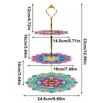 3-Tiered Diamond Painting Serving Tray for Coffee Table Serving Serving Food