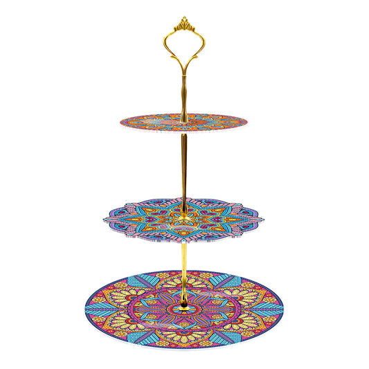 3-Tiered Diamond Painting Serving Tray for Coffee Table Serving Serving Food