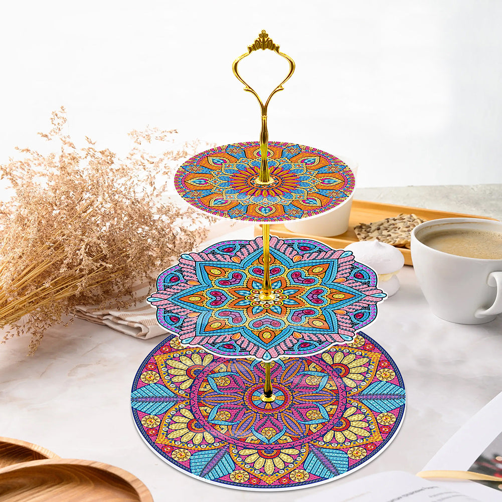 3-Tiered Diamond Painting Serving Tray for Coffee Table Serving Serving Food