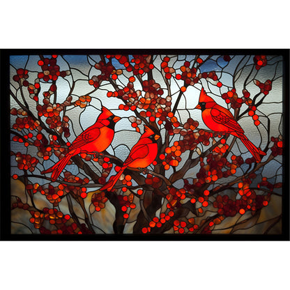 Glass Painting - Cardinal - 11CT Stamped Cross Stitch 60*40CM