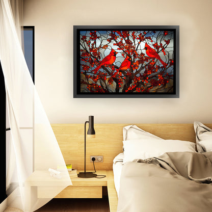 Glass Painting - Cardinal - 11CT Stamped Cross Stitch 60*40CM