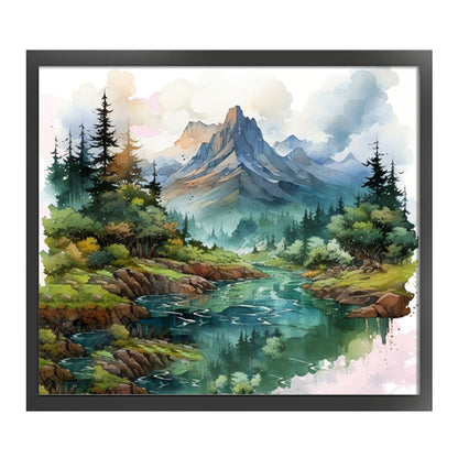 Ink Landscape - 11CT Stamped Cross Stitch 60*55CM