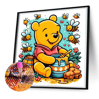 Bear Honey Jar - Full Round Drill Diamond Painting 30*30CM