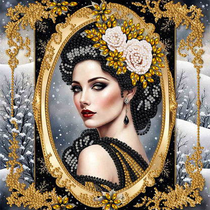 Noble Lady - Special Shaped Drill Diamond Painting 30*30CM