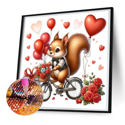 Love Rose Squirrel - Full Round Drill Diamond Painting 30*30CM