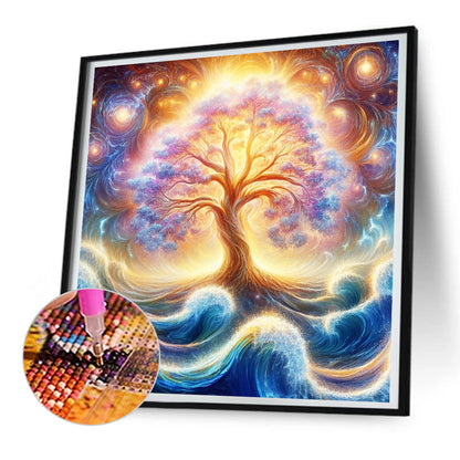 Cosmic Galaxy Tree - Full Round Drill Diamond Painting 30*30CM