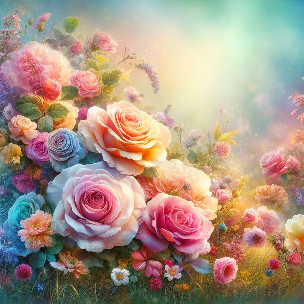 Roses - Full Round Drill Diamond Painting 30*30CM