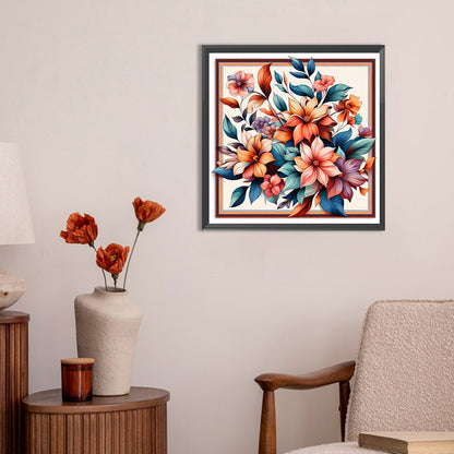 Frame Flowers - Full Round Drill Diamond Painting 30*30CM
