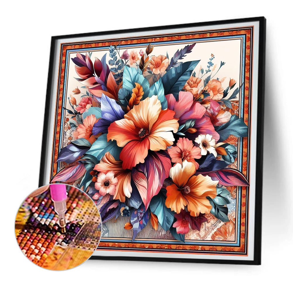 Photo Frame Flowers - Full Round Drill Diamond Painting 30*30CM