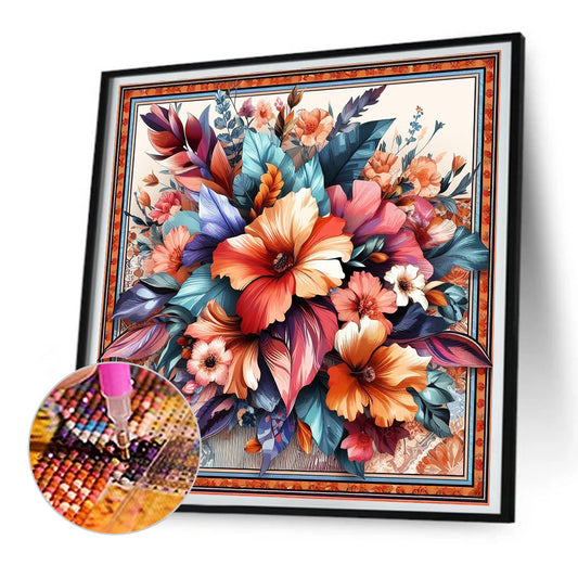 Photo Frame Flowers - Full Round Drill Diamond Painting 30*30CM