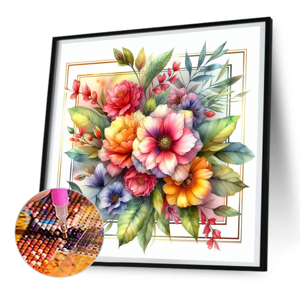 Flowers Overflowing The Frame - Full Round Drill Diamond Painting 30*30CM