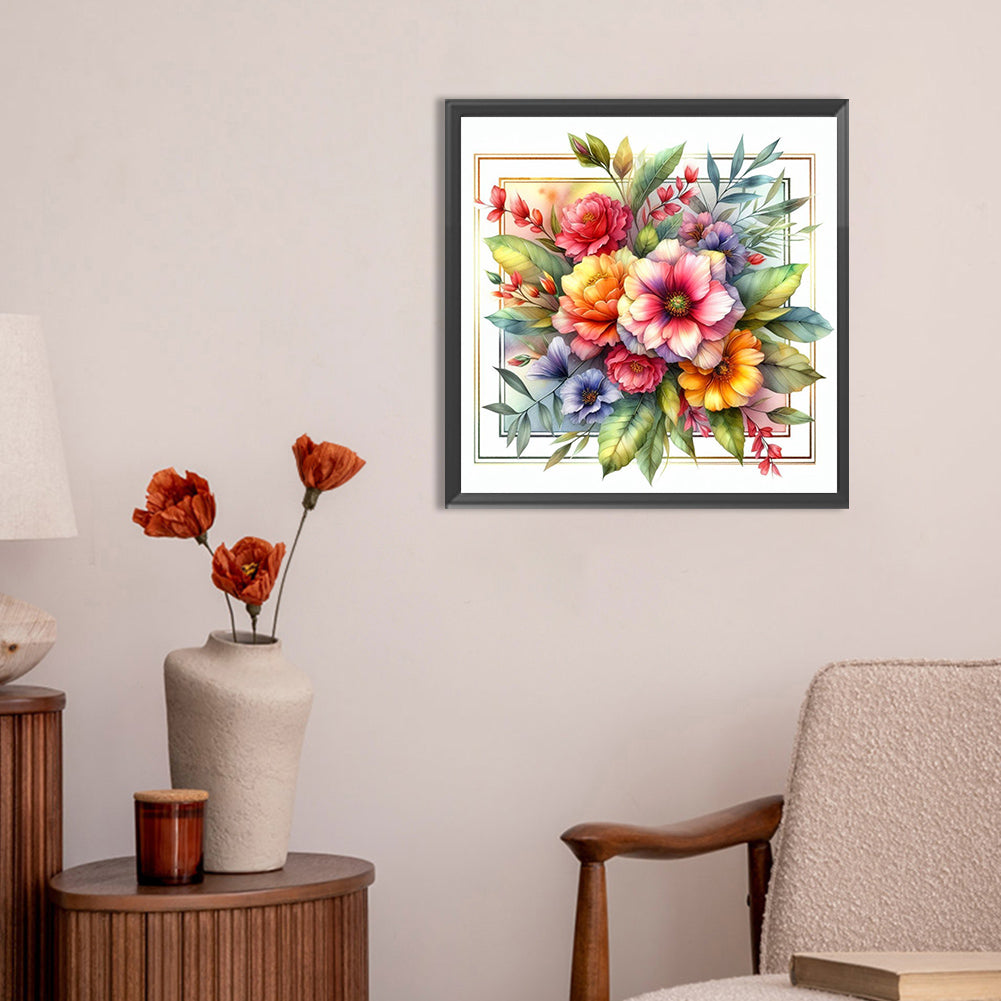 Flowers Overflowing The Frame - Full Round Drill Diamond Painting 30*30CM