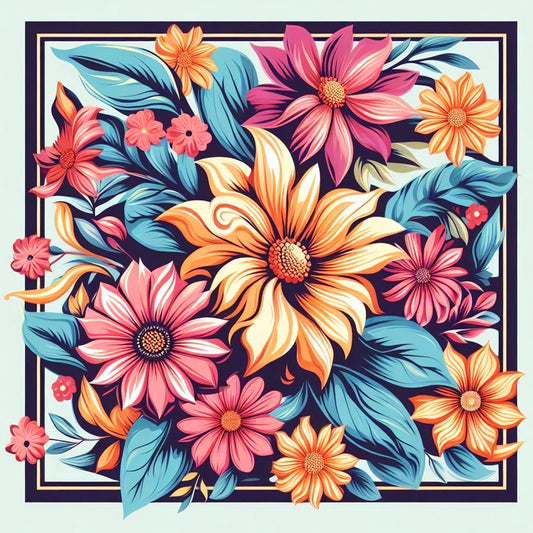 Flower Frame - Full Round Drill Diamond Painting 30*30CM