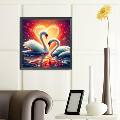 Love Swan - Full Round Drill Diamond Painting 40*40CM