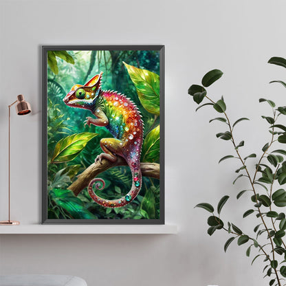 Chameleon On Tree - Full Round Drill Diamond Painting 40*60CM