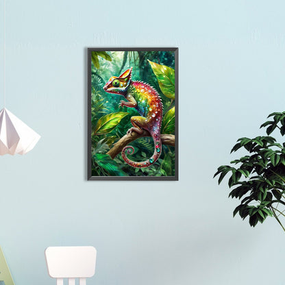 Chameleon On Tree - Full Round Drill Diamond Painting 40*60CM