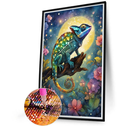 Chameleon Under The Moon - Full Round Drill Diamond Painting 40*60CM