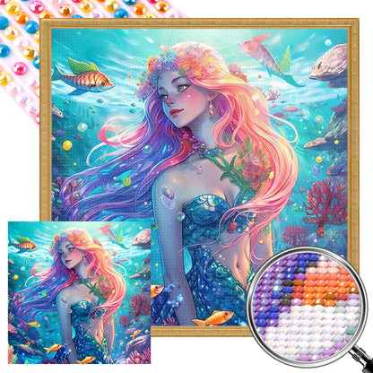 Mermaid Girl - Full AB Round Drill Diamond Painting 40*40CM