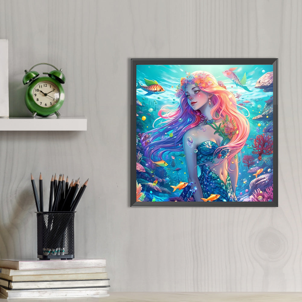 Mermaid Girl - Full AB Round Drill Diamond Painting 40*40CM