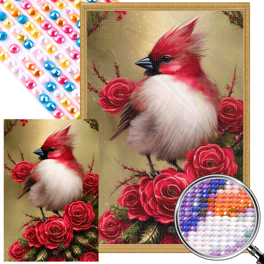 Cardinal On Flower Branch - Full AB Round Drill Diamond Painting 40*60CM