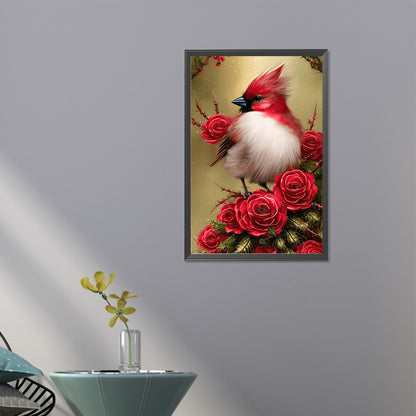 Cardinal On Flower Branch - Full AB Round Drill Diamond Painting 40*60CM