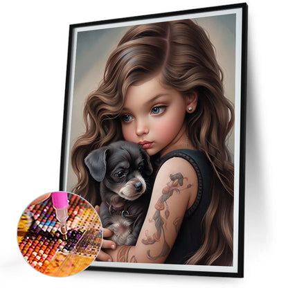 Sweet Girl - Full Round Drill Diamond Painting 30*40CM