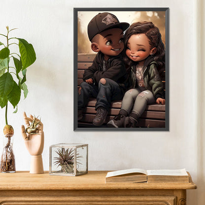Sweet Couple - Full Round Drill Diamond Painting 30*40CM