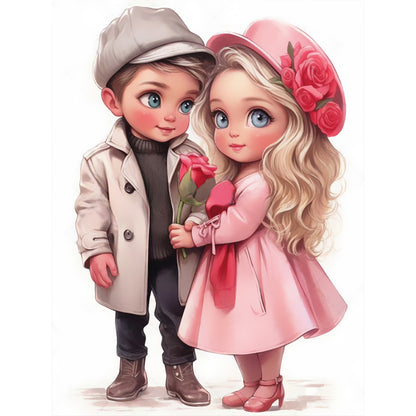 Sweet Couple - Full Round Drill Diamond Painting 30*40CM