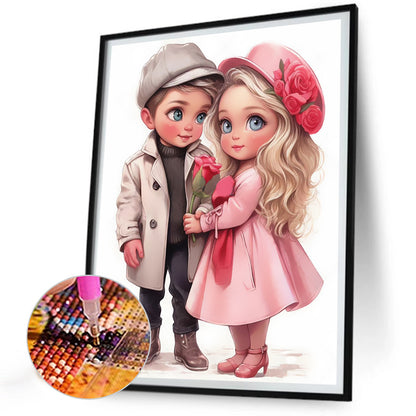 Sweet Couple - Full Round Drill Diamond Painting 30*40CM