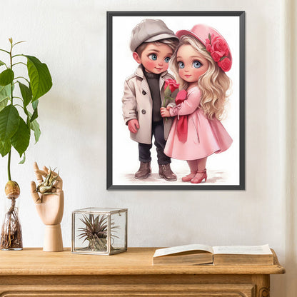 Sweet Couple - Full Round Drill Diamond Painting 30*40CM