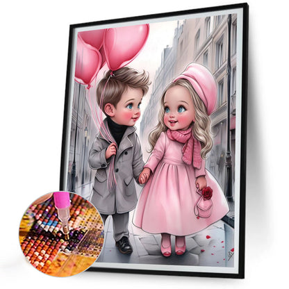 Sweet Couple - Full Round Drill Diamond Painting 30*40CM