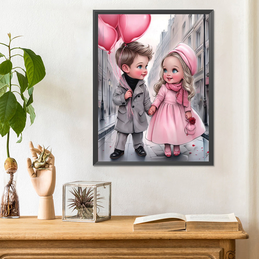 Sweet Couple - Full Round Drill Diamond Painting 30*40CM