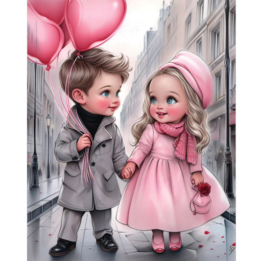 Sweet Couple - Full Round Drill Diamond Painting 40*50CM