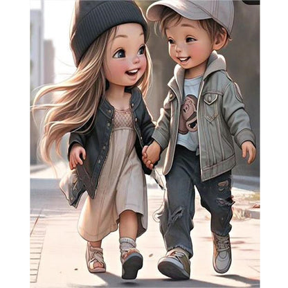 Sweet Couple - Full Round Drill Diamond Painting 40*50CM