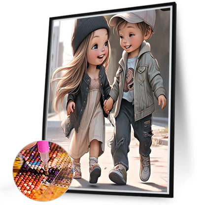 Sweet Couple - Full Round Drill Diamond Painting 40*50CM