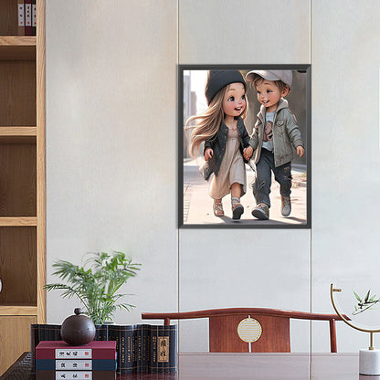 Sweet Couple - Full Round Drill Diamond Painting 40*50CM