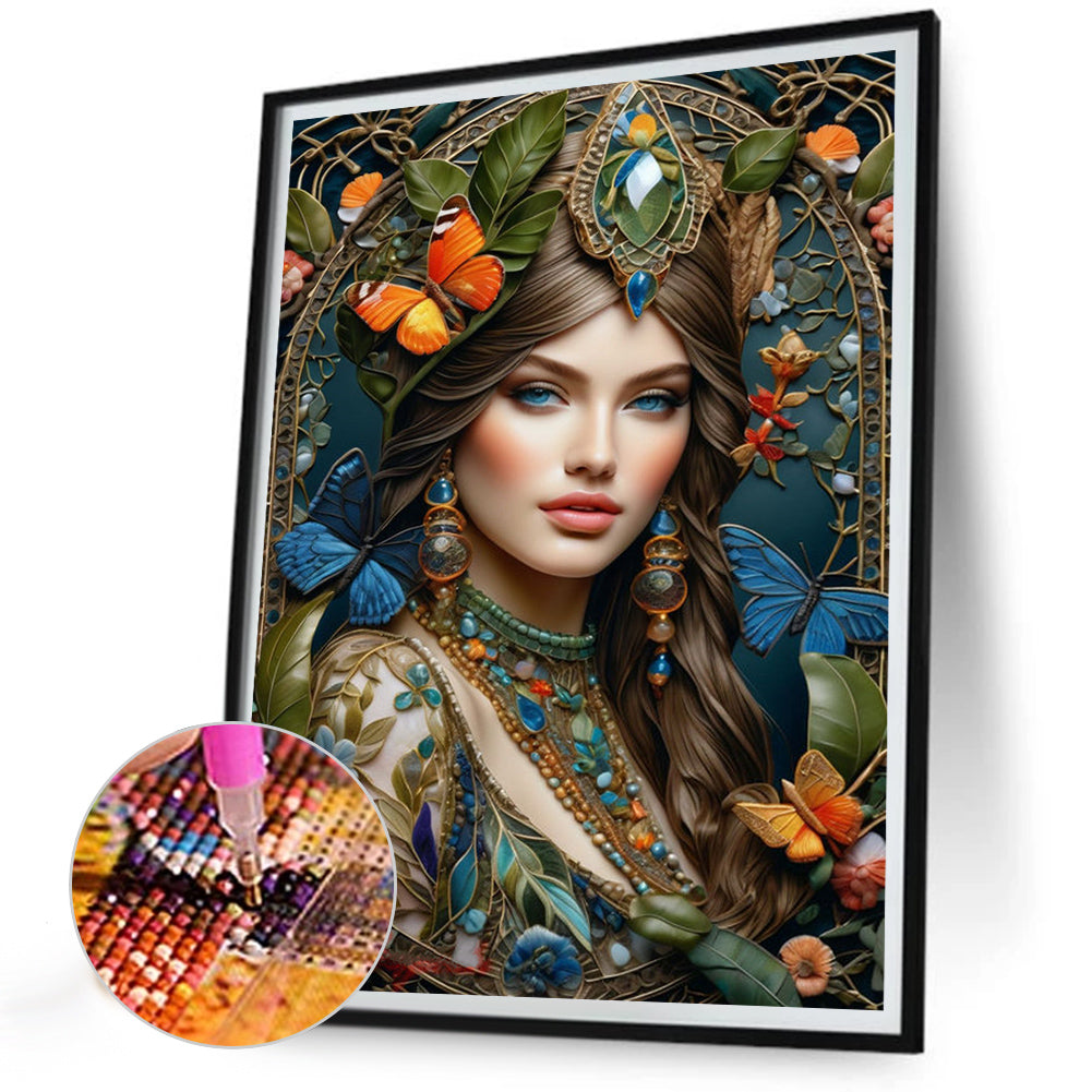 Noble Lady - Full Round Drill Diamond Painting 30*40CM