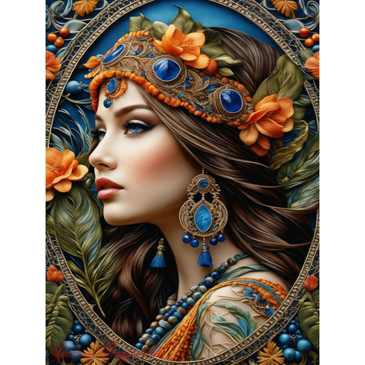 Noble Lady - Full Round Drill Diamond Painting 30*40CM